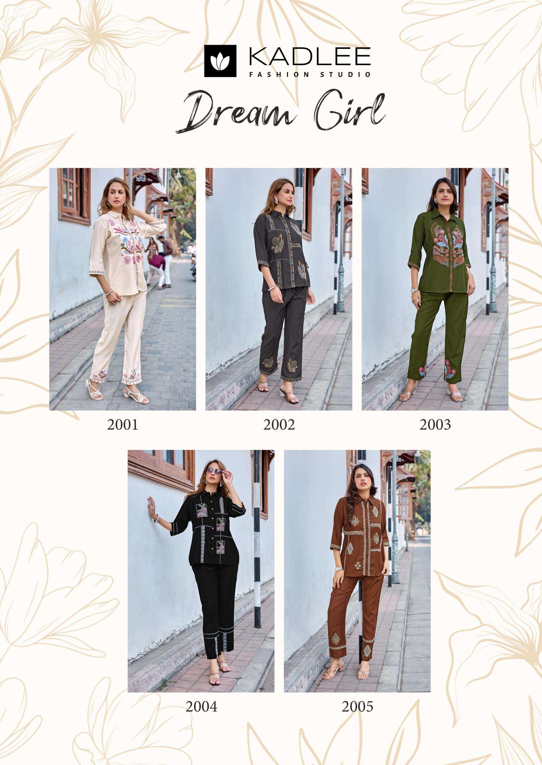 Kadlee Presents Dream Girl Viscose Weaving Readymade Womens Stylish Co-ord Catalog Wholesaler And Exporter In Surat 