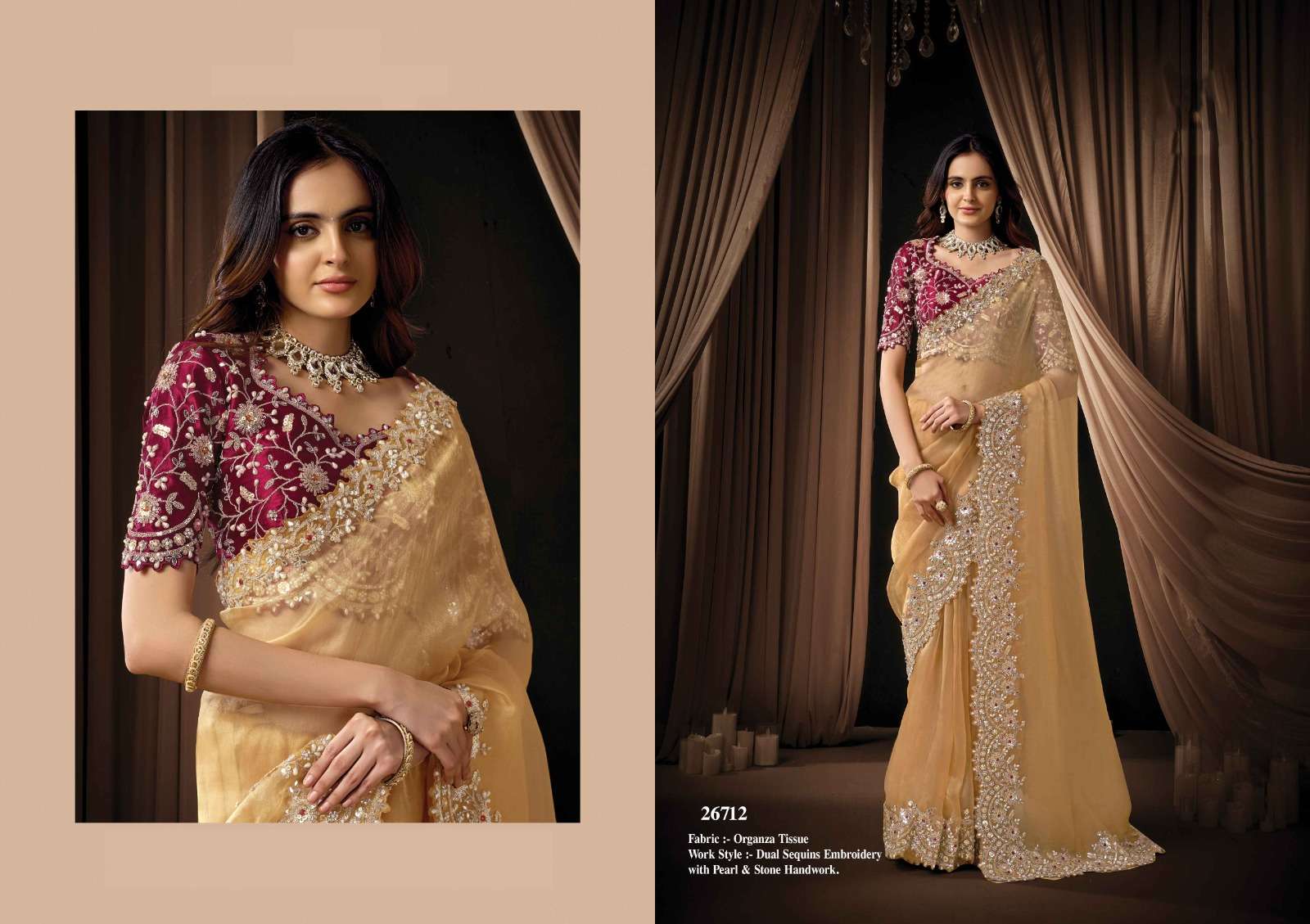 Mahotsav Presents Moh Manthan 26700 series Fancy Party Wear Saree Catalog Wholesaler And Exporter 