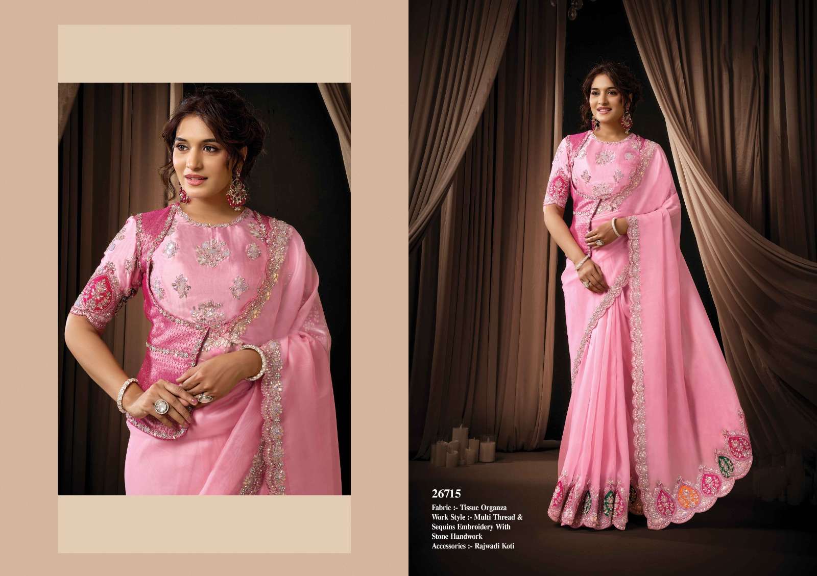 Mahotsav Presents Moh Manthan 26700 series Fancy Party Wear Saree Catalog Wholesaler And Exporter 