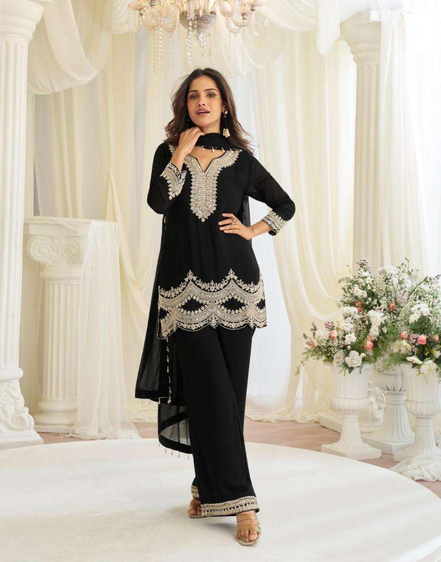 Sayuri Designer Presents Hoor Readymade Fashionale Georgette Plazzo Kurti Dupatta Catalog Wholesaler And Exporter 