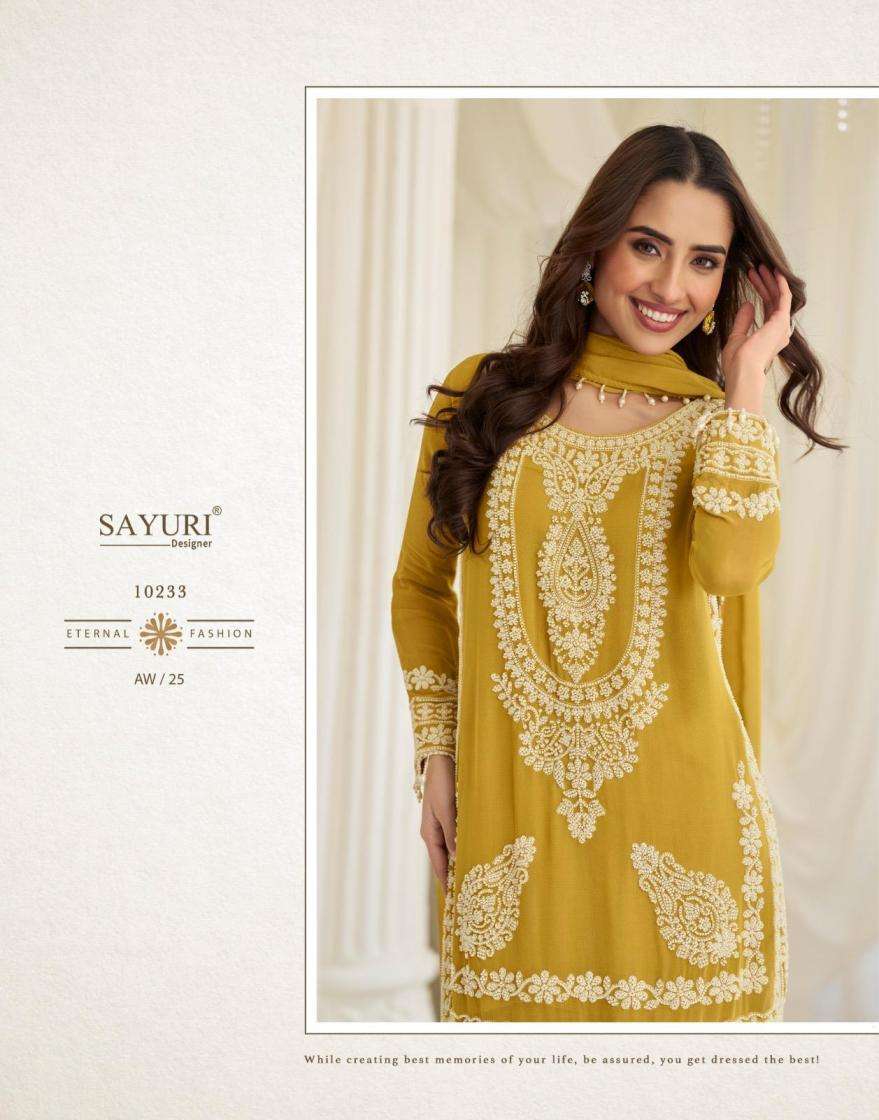 Sayuri Designer Presents Hoor Readymade Fashionale Georgette Plazzo Kurti Dupatta Catalog Wholesaler And Exporter 