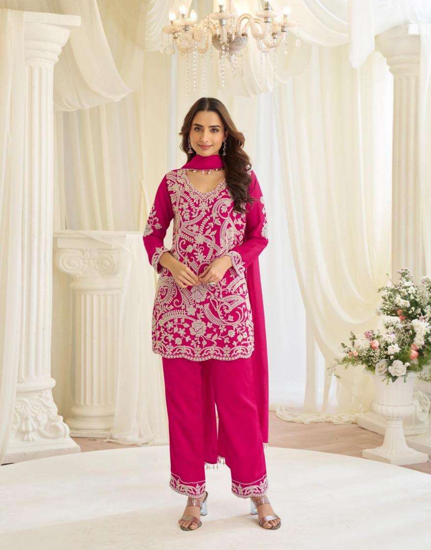 Sayuri Designer Presents Hoor Readymade Fashionale Georgette Plazzo Kurti Dupatta Catalog Wholesaler And Exporter 