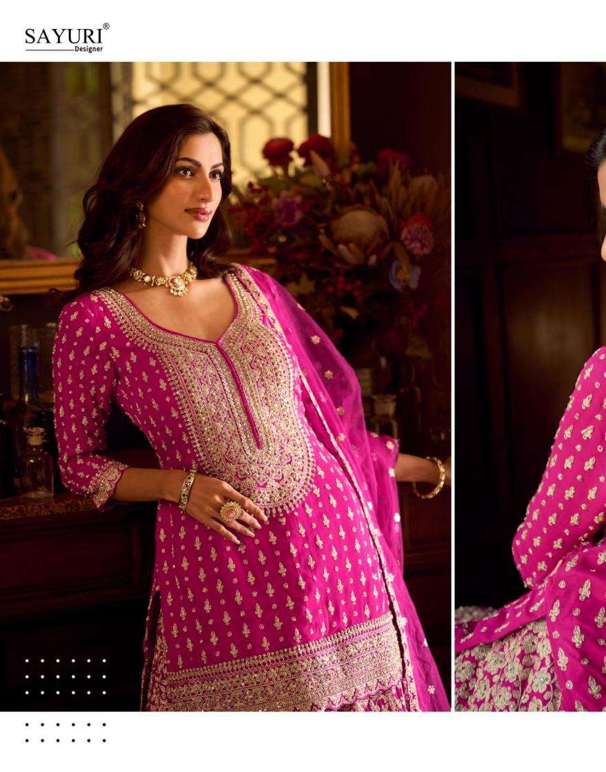 Sayuri Designer Presents Sureena Real Georgette Fully Stitch Skirt Suit With Dupatta Catalog Wholesaler And Exporter 