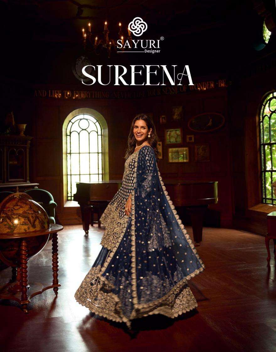 Sayuri Designer Presents Sureena Real Georgette Fully Stitch Skirt Suit With Dupatta Catalog Wholesaler And Exporter 