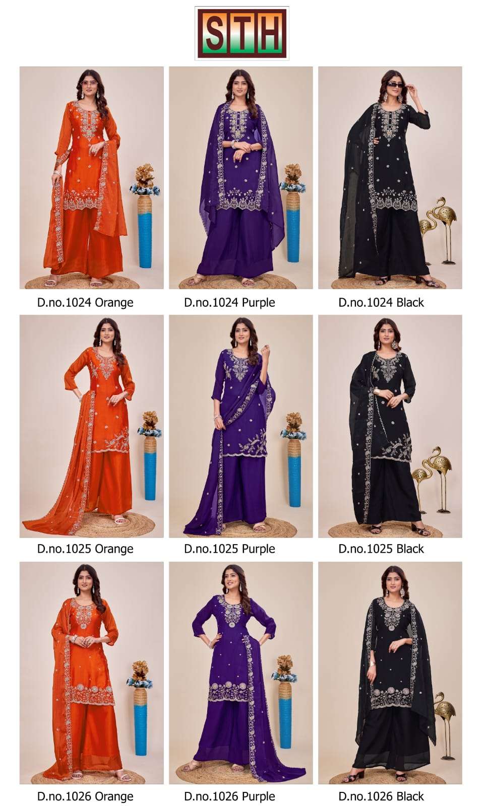 STH PRESENTS KRISHNA VOL-2 DESIGNER FANCY KURTIS PLAZZO CATALOG WHOLESALER AND EXPORTER IN SURAT 