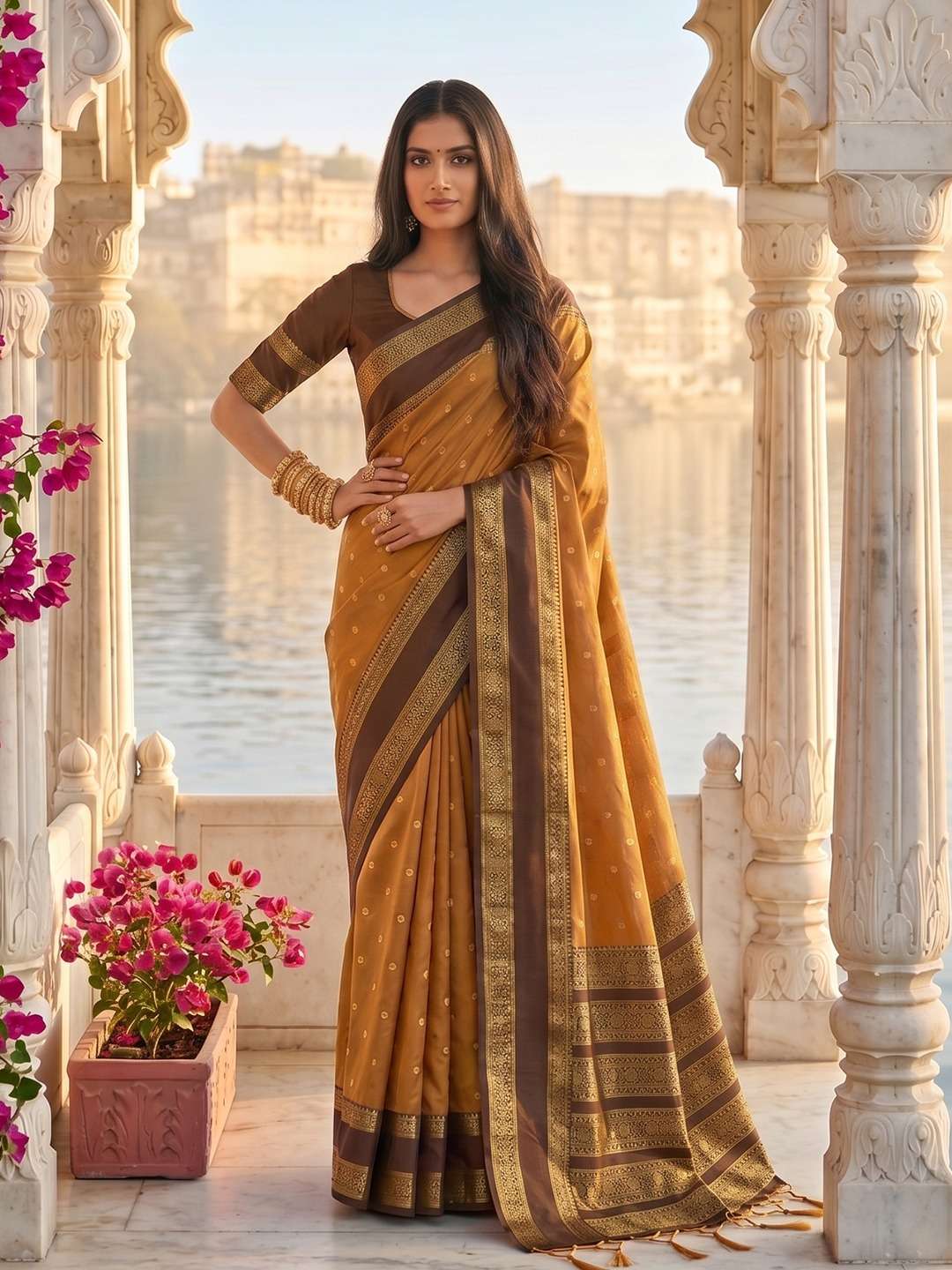 astita presents kashi silk fancy partywear south indian style sarees catalog wholesaler and exporter in surat