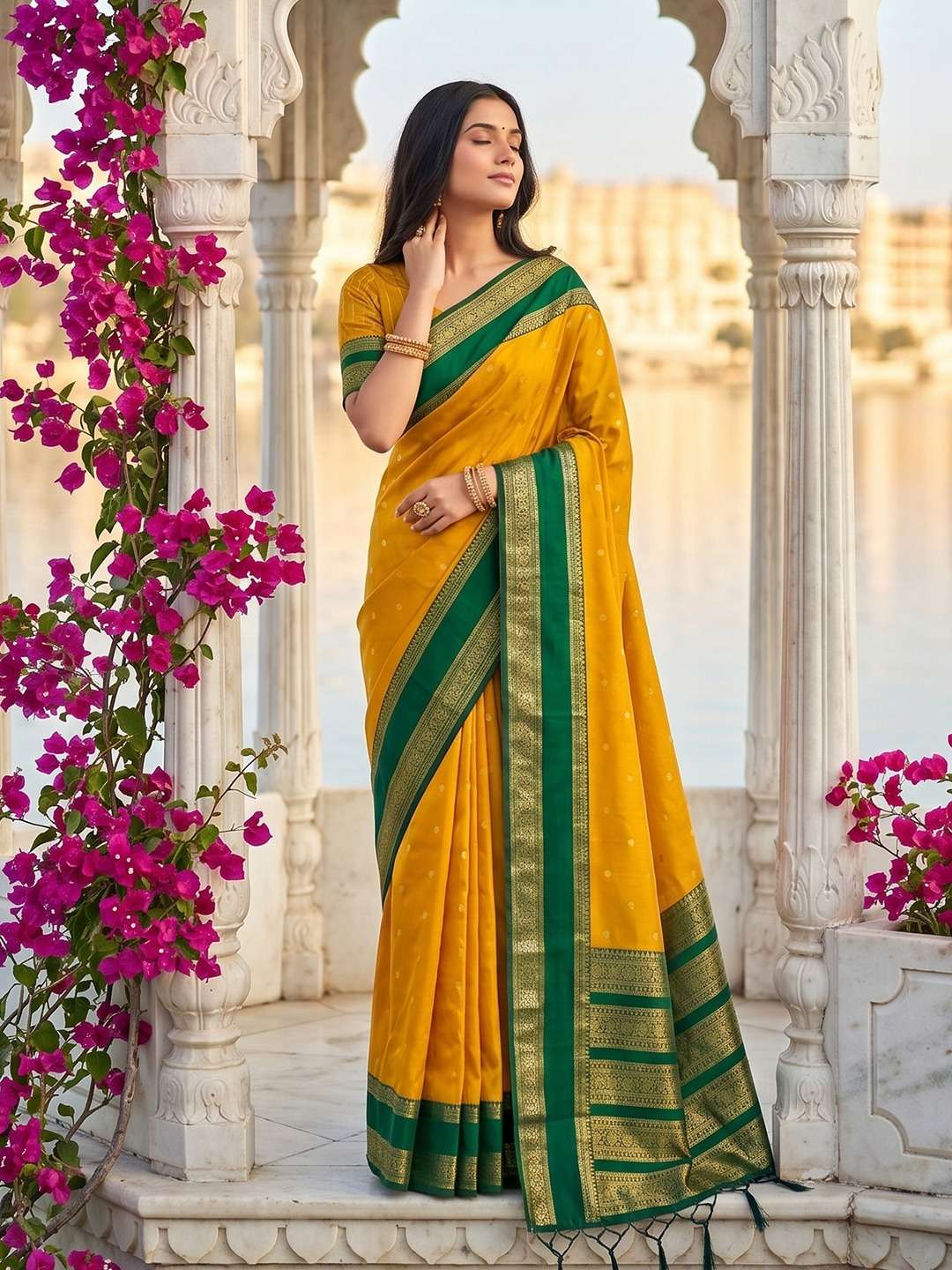 astita presents kashi silk fancy partywear south indian style sarees catalog wholesaler and exporter in surat