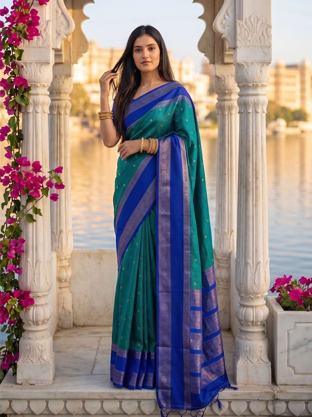 astita presents kashi silk fancy partywear south indian style sarees catalog wholesaler and exporter in surat