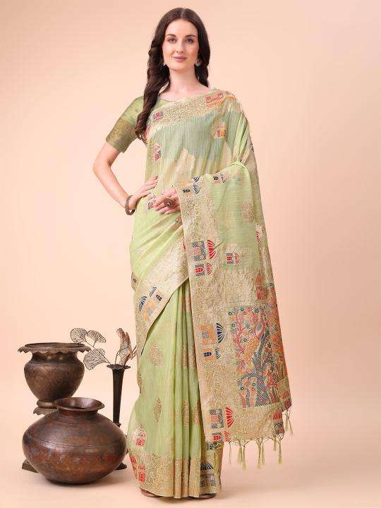 astita presents linen weaves linen cotton summer wear sarees catalog wholesaler and exporters