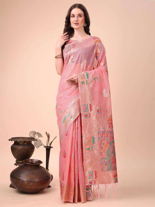 astita presents linen weaves linen cotton summer wear sarees catalog wholesaler and exporters