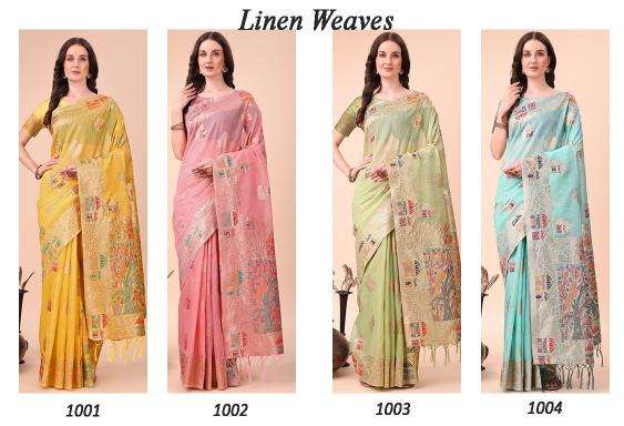 astita presents linen weaves linen cotton summer wear sarees catalog wholesaler and exporters