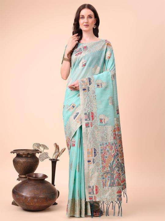 astita presents linen weaves linen cotton summer wear sarees catalog wholesaler and exporters