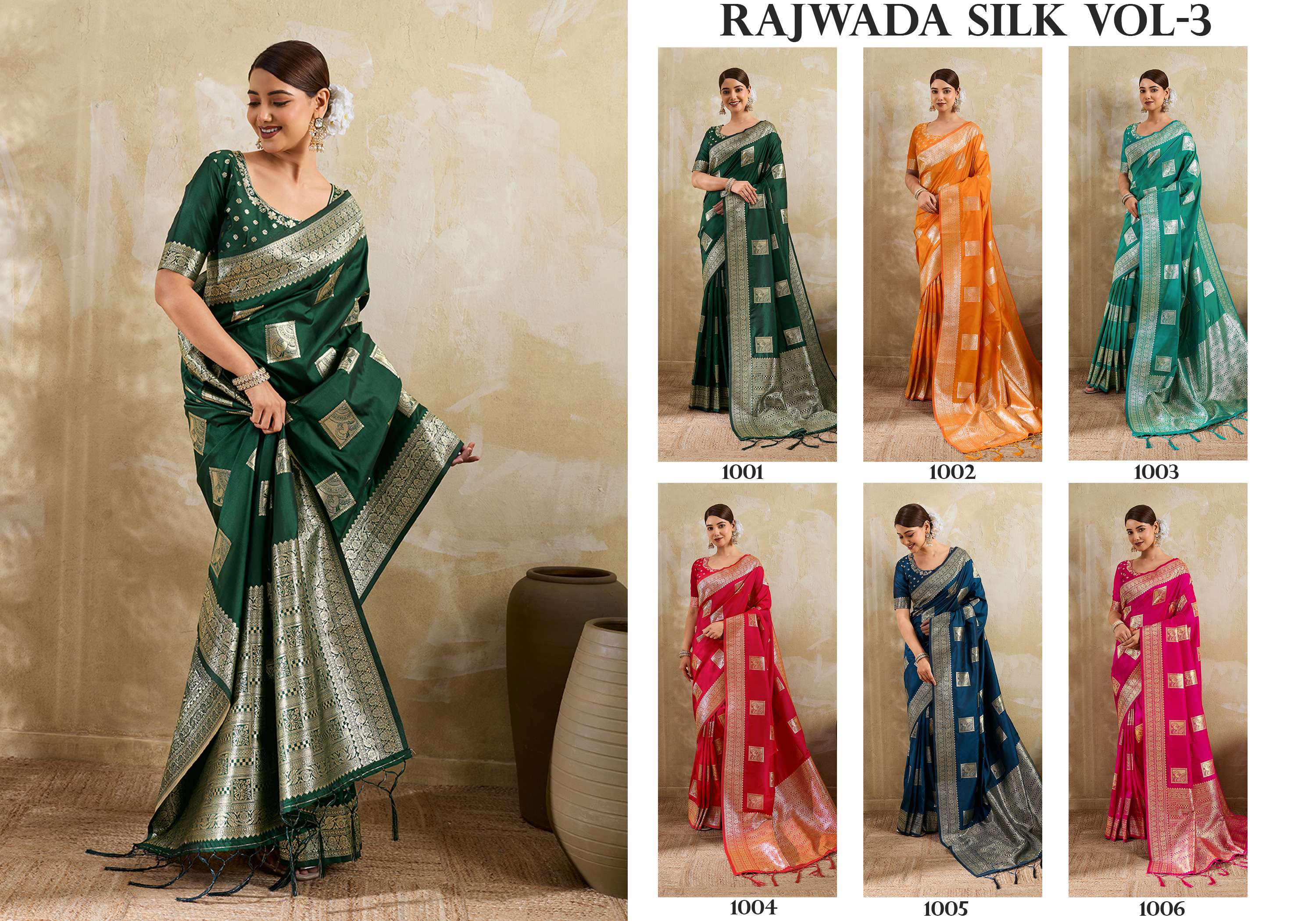 astita presents Rajwada silk Vol-3 south indian style soft silk sarees catalog wholesaler and exporter in surat