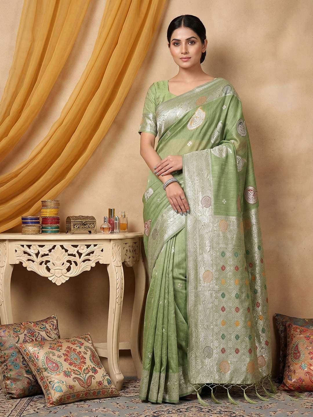 astita presents riwaaz causal wear south indian styel silk sarees catalog wholesaler and exporters