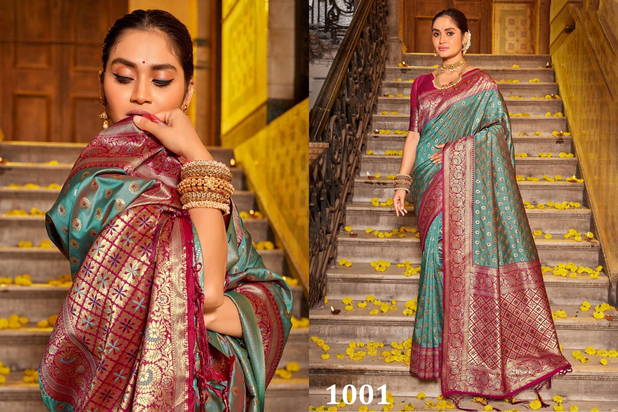 astita presents Vaani Silk Banarasi Silk With Beautiful Weaving Contrast Border & Pallu sarees catalog wholesaler and exporters