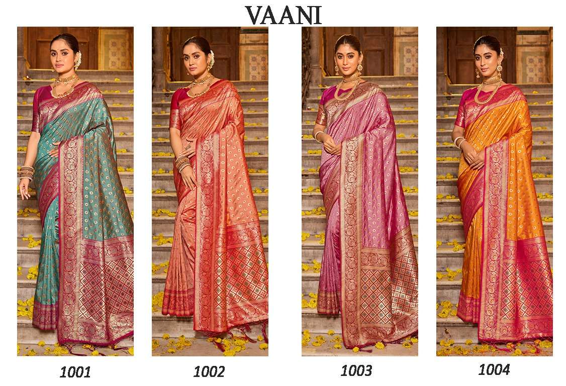 astita presents Vaani Silk Banarasi Silk With Beautiful Weaving Contrast Border & Pallu sarees catalog wholesaler and exporters