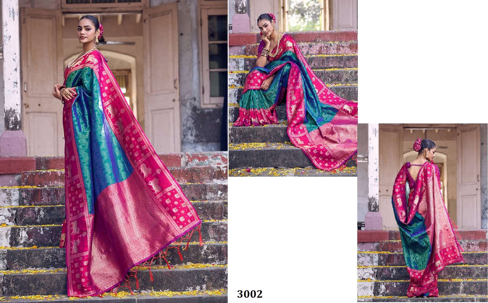 astita presnets nandi tarang silk soft silk traditional wear south indian style sarees catalog wholesaler and exporter in surat