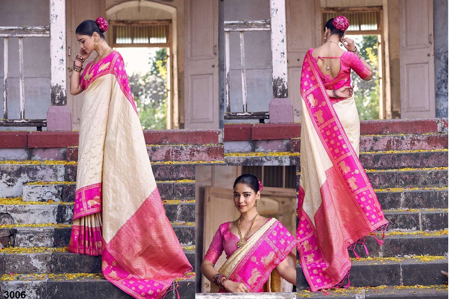astita presnets nandi tarang silk soft silk traditional wear south indian style sarees catalog wholesaler and exporter in surat