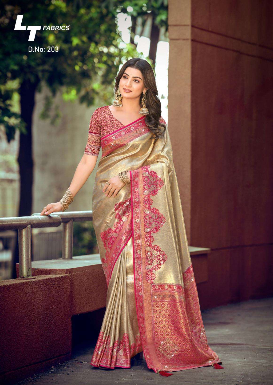 lt fashion presents hansika vol 2 dyed with jharkan work best sarees catalog