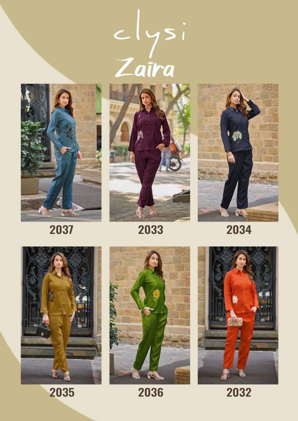 CLYSI PRESENTS ZAIRA FANCY VISCOSE TOP WITH PANT SETT CATALOG WHOLESALER AND EXPORTER 