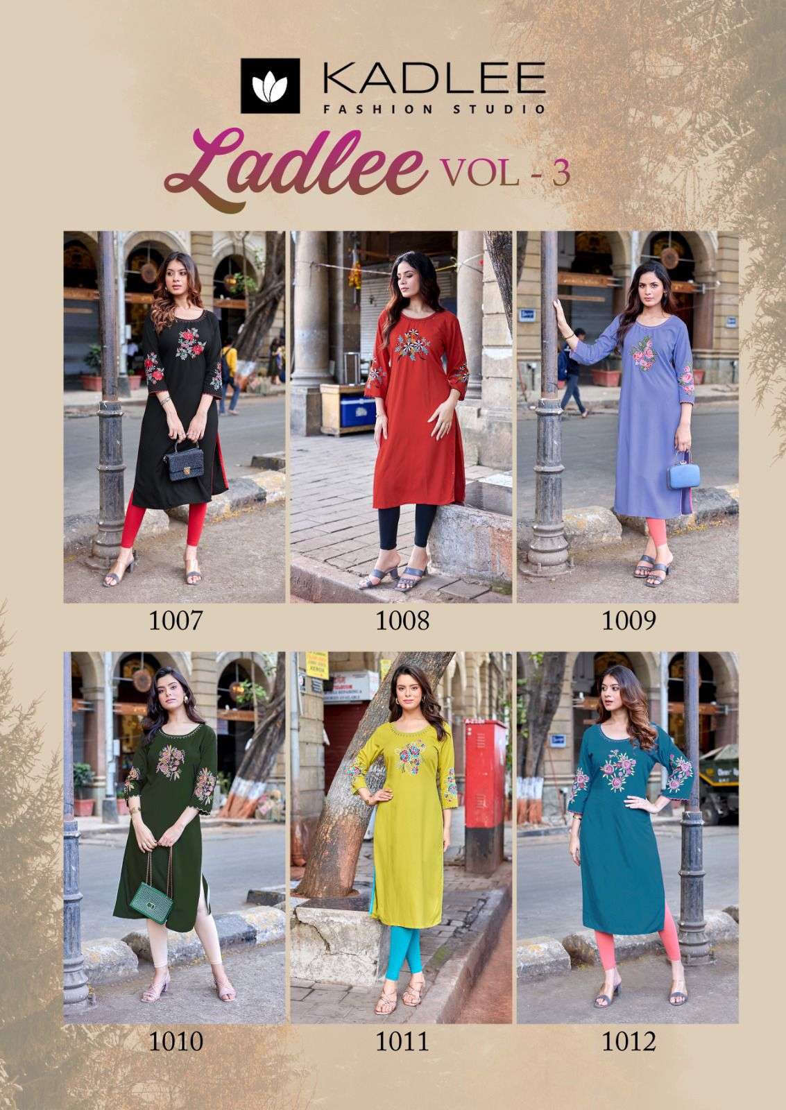 Kadlee Presents Ladlee Vol-3 Heavy Rayon Fully Stitch Gorgeous Kurtis Catalog Wholesaler 