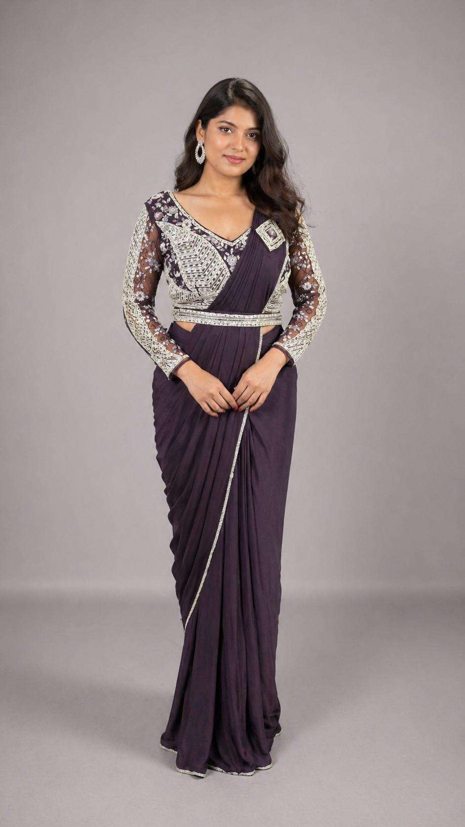  AMOHA 102309 COLOUR HEAVY DESIGER READYMADE BLOUSE AND ONE MINUTES SAREES CATALOG WHOLESALER AND EXPORTERS