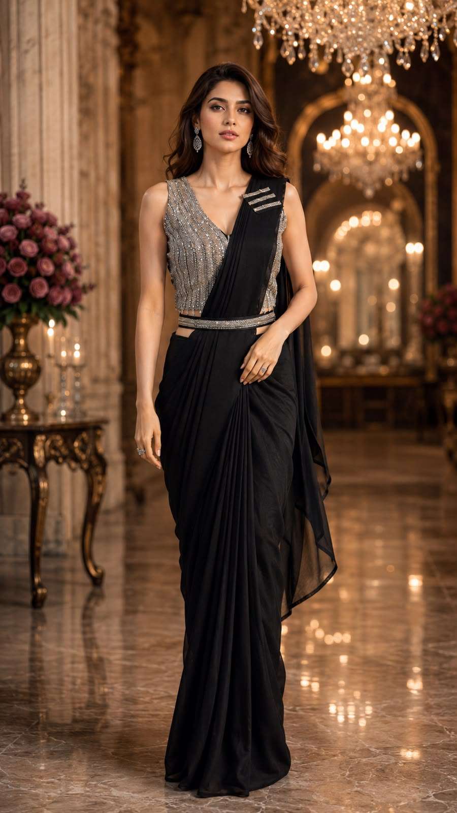 AMOHA 102349 COLOUR READYMADE ONE MINUTES SAREES CATALOG WHOLESALER AND EXPORTERS