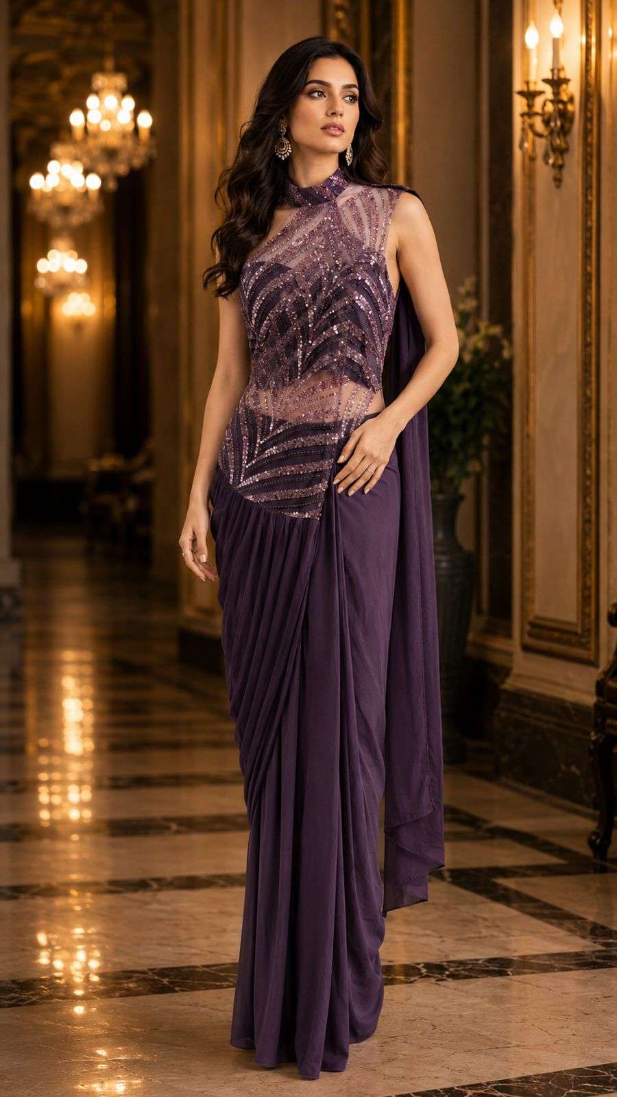 AMOHA 102433 COLOUR HEAVY DESINGER READYMADE BLOUSE AND ONE MINUTES SAREES CATALOG WHOLESALER AND EXPORTERS