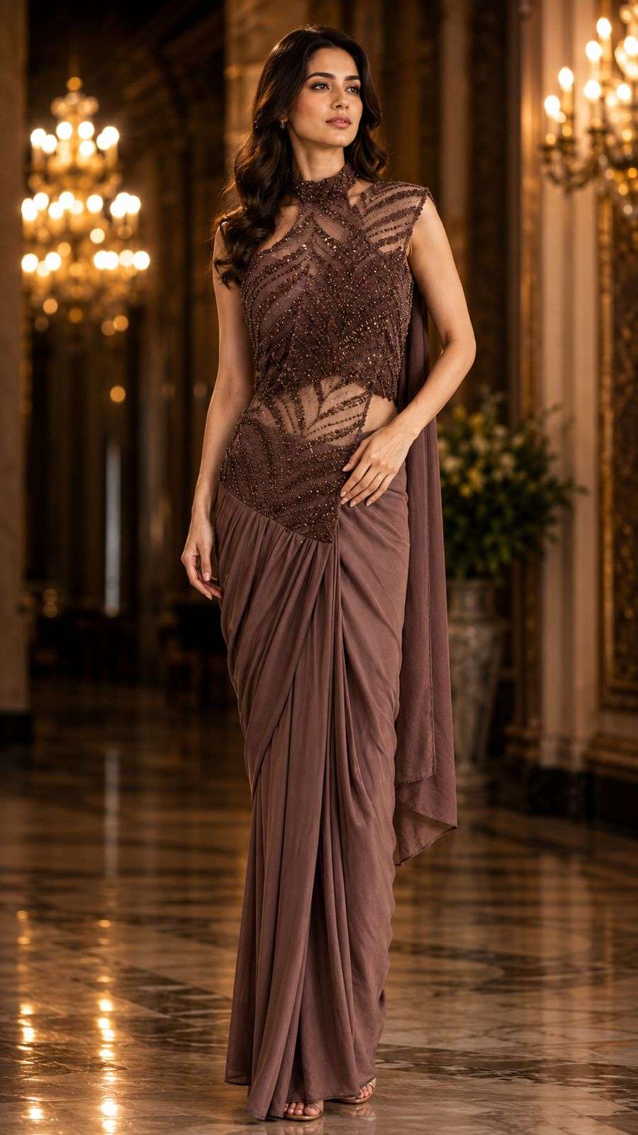 AMOHA 102435 COLOUR HEAVY DESINGER READYMADE BLOUSE AND ONE MINUTES SAREES CATALOG WHOLESALER AND EXPORTERS