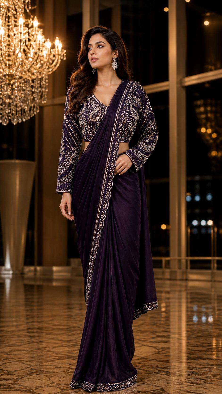 AMOHA 526 COLOURHEAVY DESIGNER READYMADE BLOUSE AND ONE MINUTES SAREES CATALOG WHOLESALER AND EXPORTERS