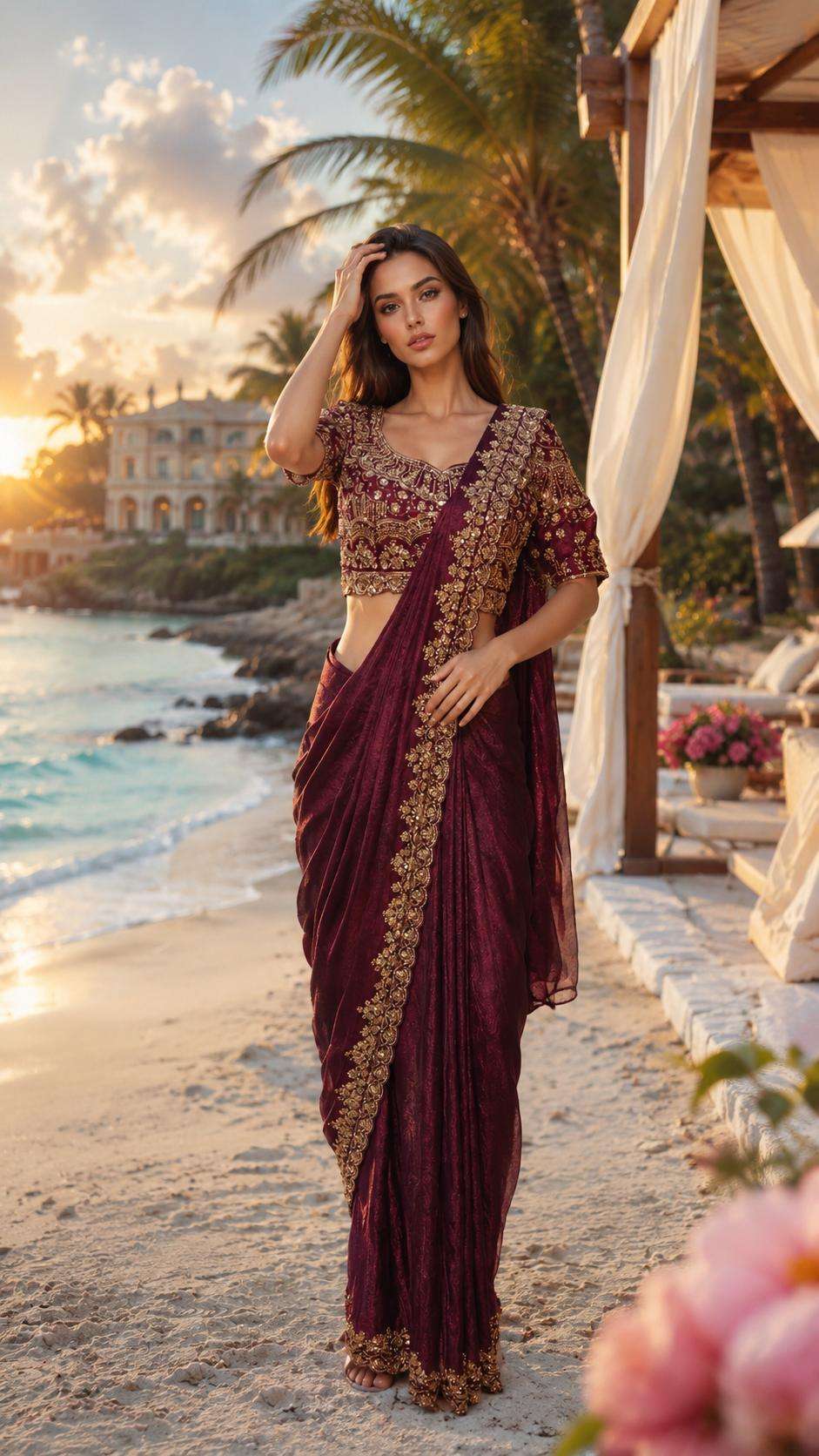 AMOHA A411 COLOUR HEAVY DESINGER READYMADE BLOUSE ONE MINUTES SAREES CATALOG WHOLESALER AND EXPORTERS