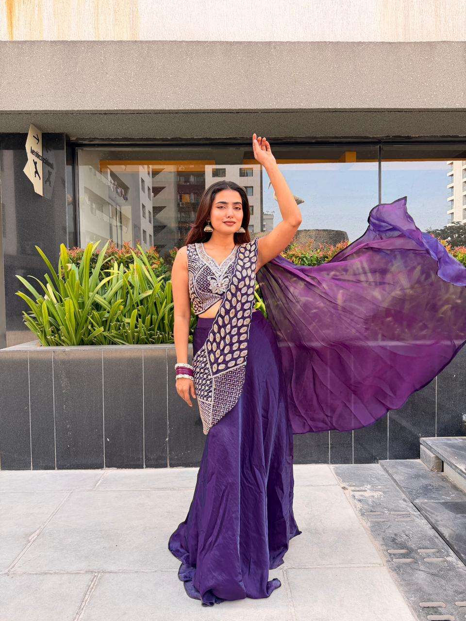 AMOHA A510 COLOUR HEAVY DESIGNER READYMADE BLOUSE AND ONE MINUTES SAREES CATALOG WHOLESALER AND EXPORTERS