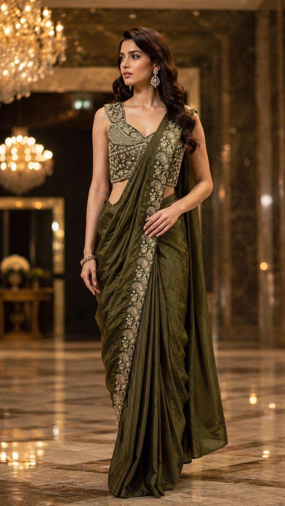 AMOHA A536 COLOUR HEAVY DESINGER READYMADE BLOUSE AND ONE MINUTES SAREES CATALOG WHOLESALER AND EXPORTERS 