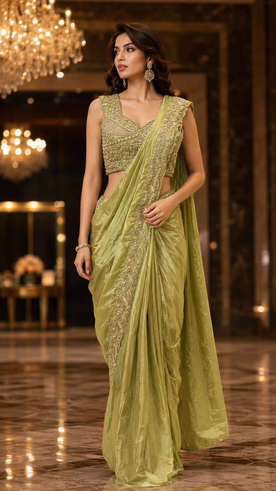 AMOHA A536 COLOUR HEAVY DESINGER READYMADE BLOUSE AND ONE MINUTES SAREES CATALOG WHOLESALER AND EXPORTERS 