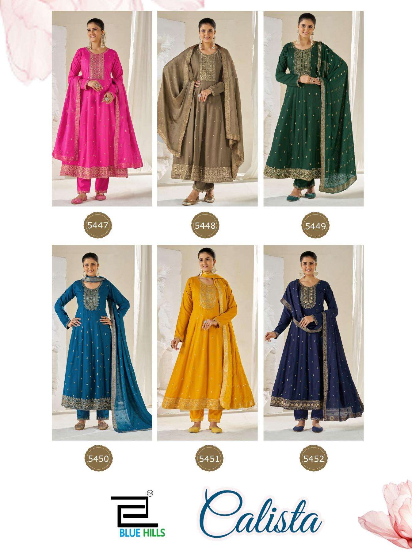 blue hills presents calista readymade anarkali style rayon 3pcs plus size dress combo collection 