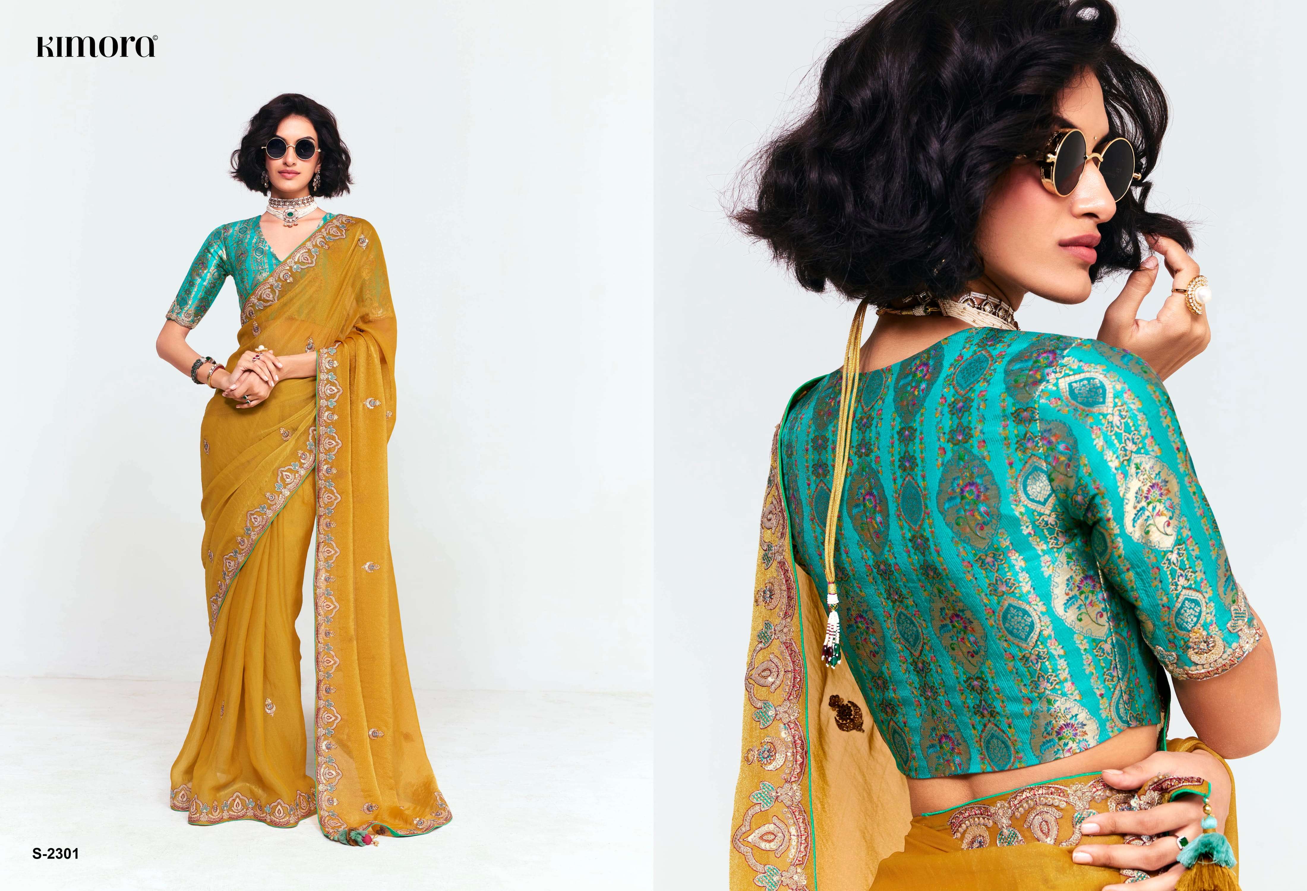 KIMORA PRESENTS DEEVANGI DESIGER PARTYWEAR SAREES CATALOG WHOLESALER AND EXPORTERS IN SURAT