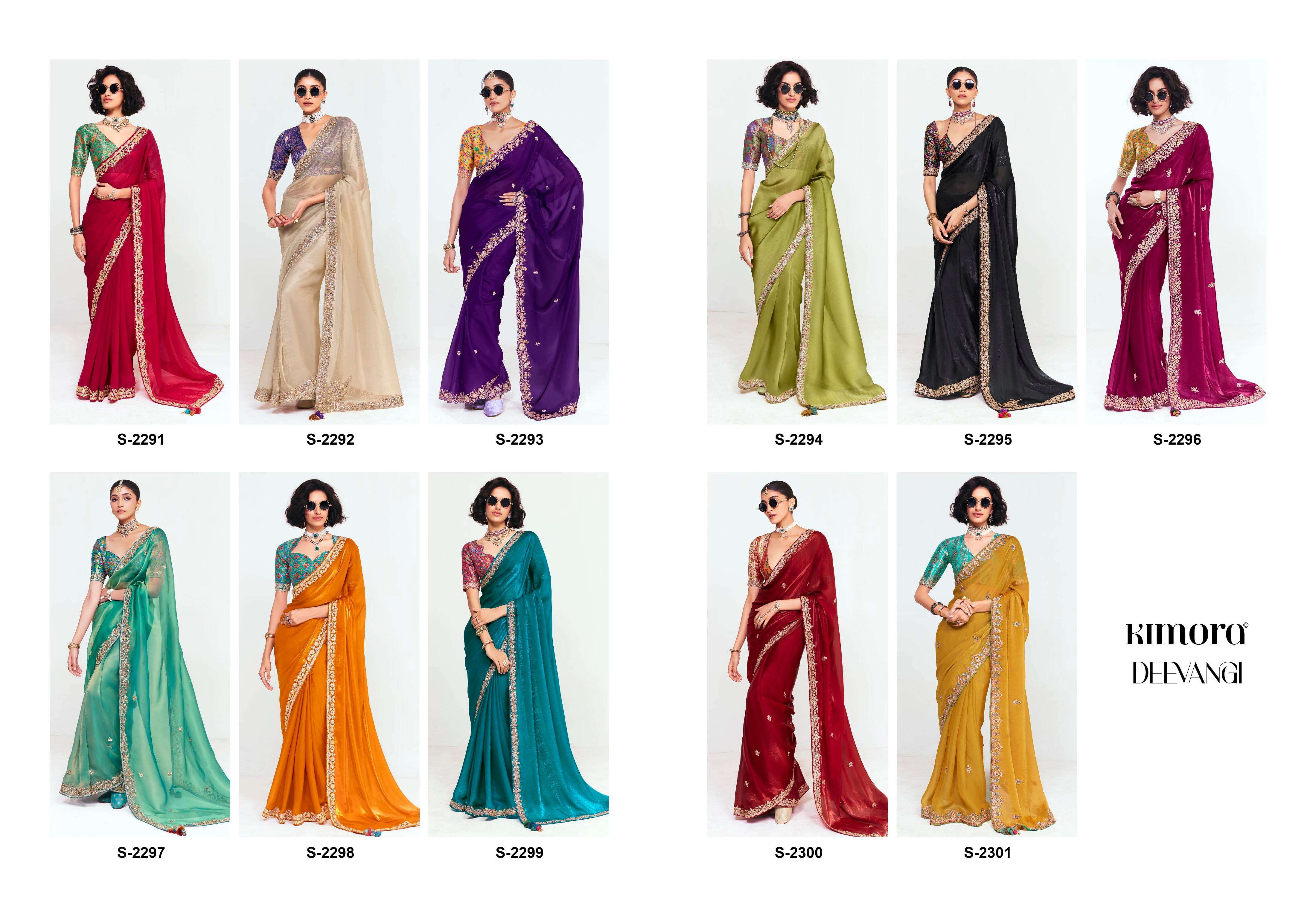 KIMORA PRESENTS DEEVANGI DESIGER PARTYWEAR SAREES CATALOG WHOLESALER AND EXPORTERS IN SURAT