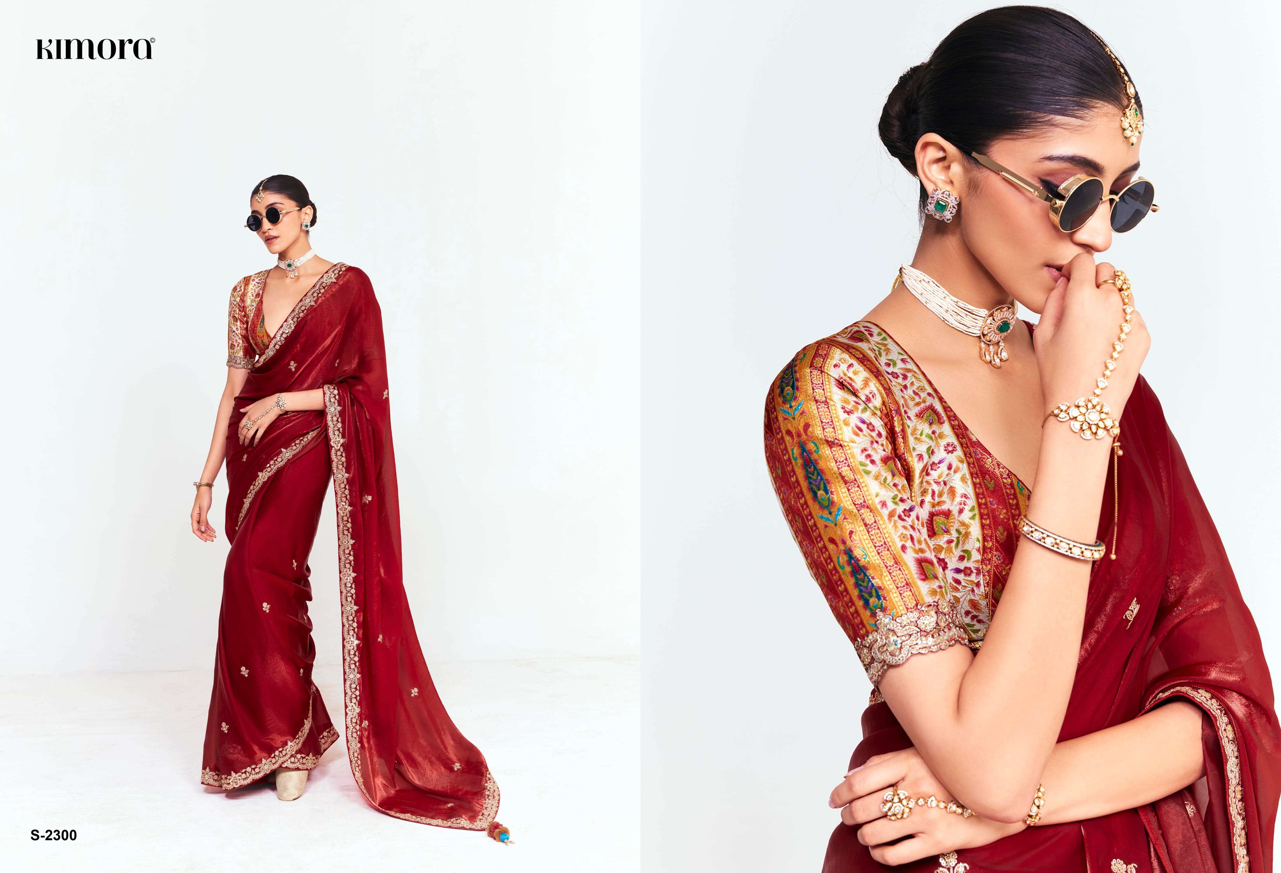 KIMORA PRESENTS DEEVANGI DESIGER PARTYWEAR SAREES CATALOG WHOLESALER AND EXPORTERS IN SURAT