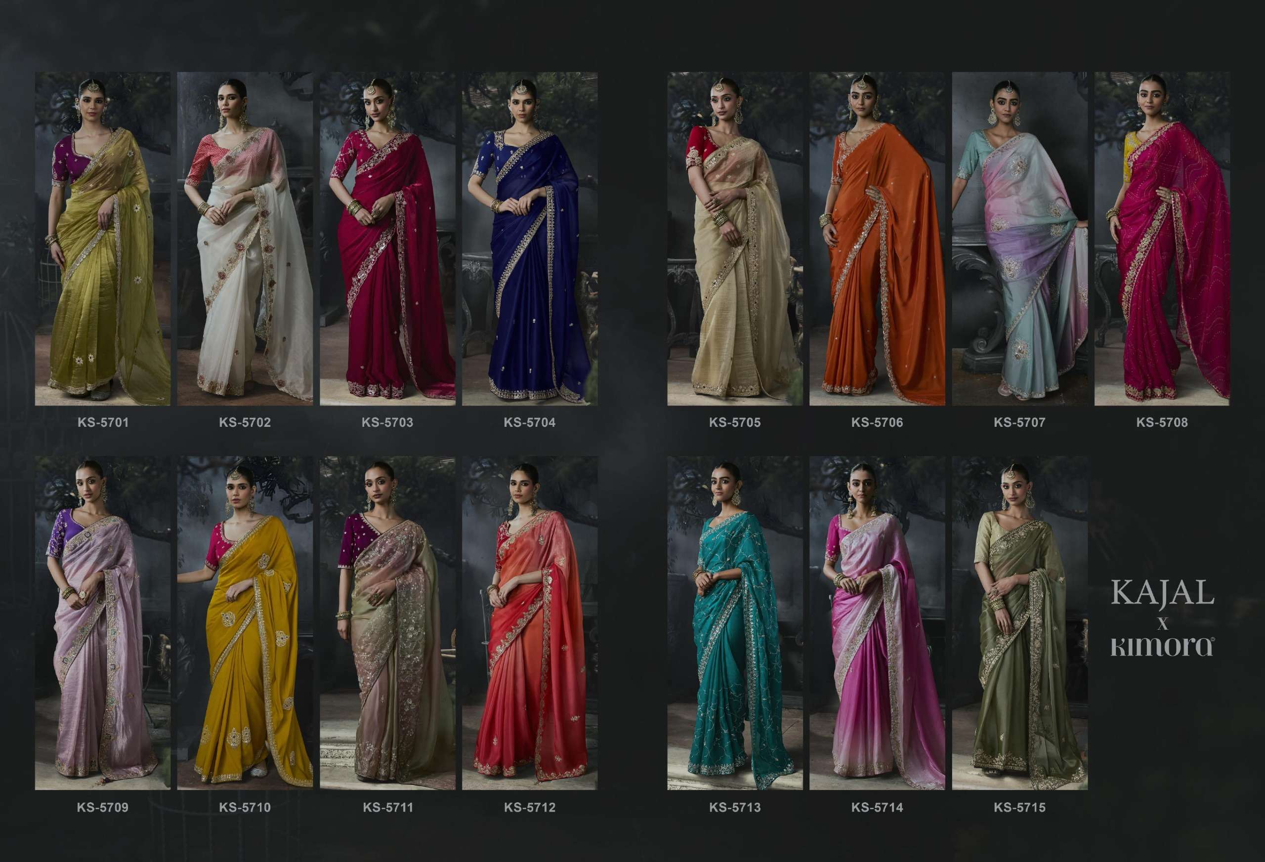  KIMORA PRESENTS KAJAL VOL-19 DESIGNER INDIAN PARTYWEAR SAREES CATALOG WHOLESALER AND EXPORTERS