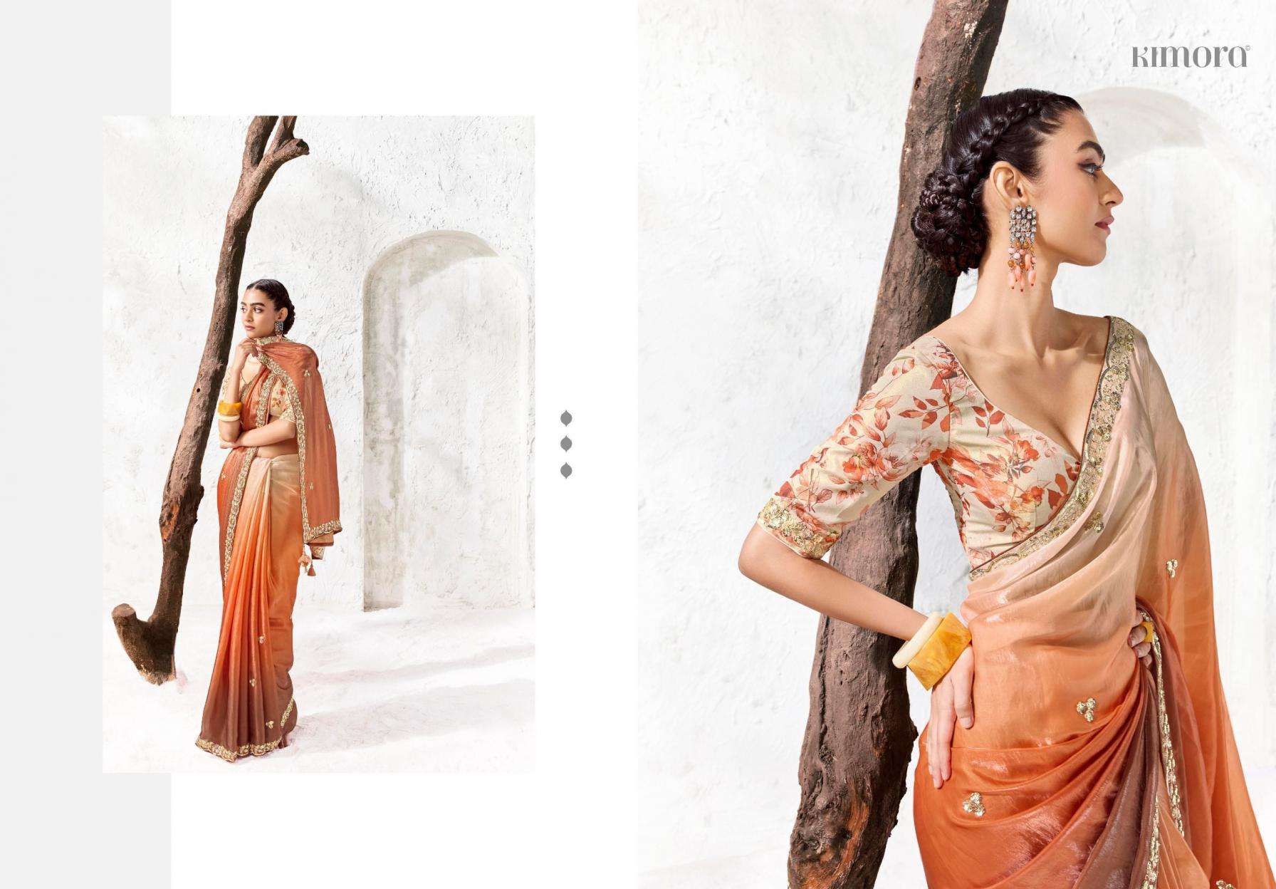KIMORA PRESENTS RANGAT VOL-5 DESIGNER PARTYWEAR SAREES CATALOG WHOLESALER AND EXPORTERS