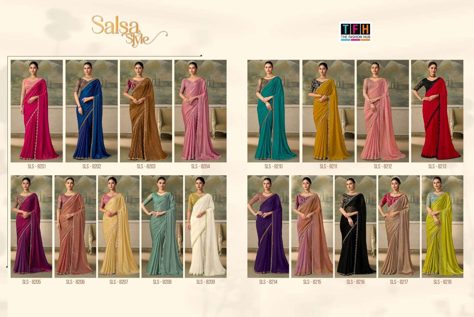 THF PRESENTS Salsa Style -6 (8200 Series) DESIGNER FANCY BLOUSE CONCEPT PARTYWEAR SAREES CATALOG WHOLESALER AND EXPORTERS