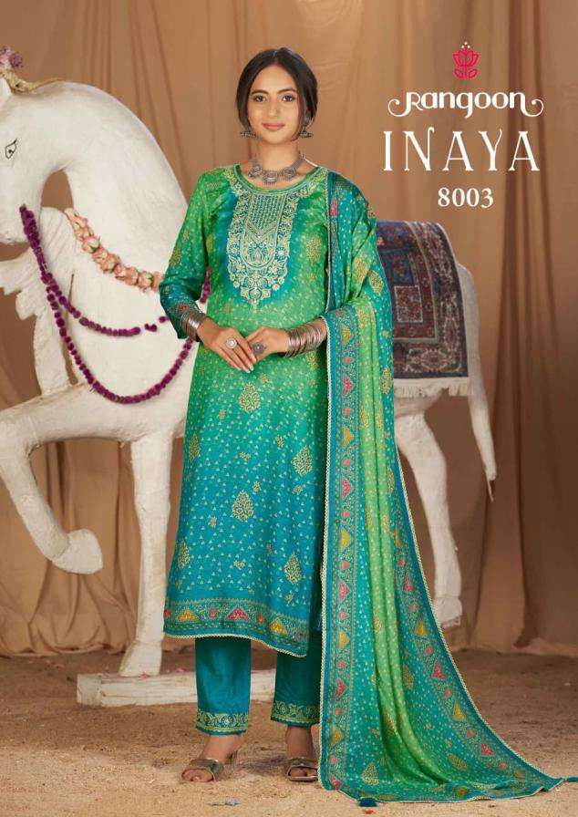 rangoon inaya attractive muslin aari work readymade 3pcs catalog