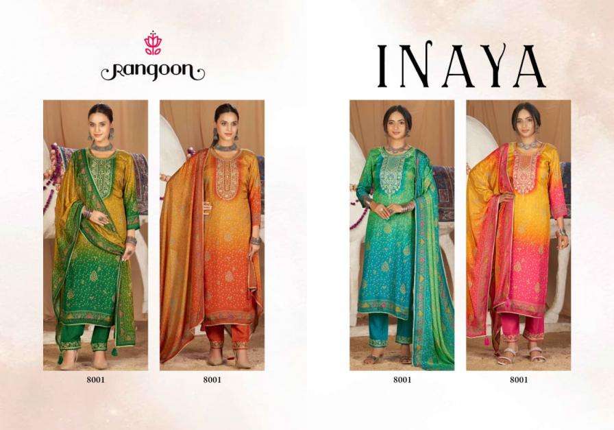 rangoon inaya attractive muslin aari work readymade 3pcs catalog