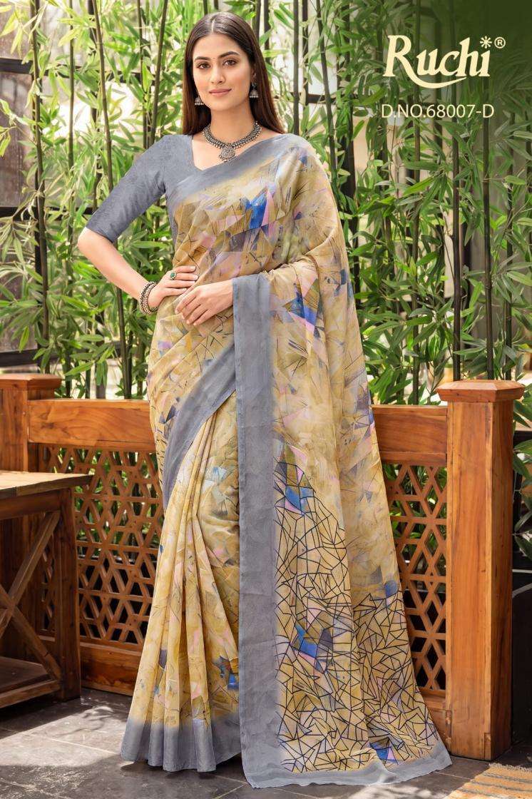 ruchi presents shimmer georgette printed sarees catalog