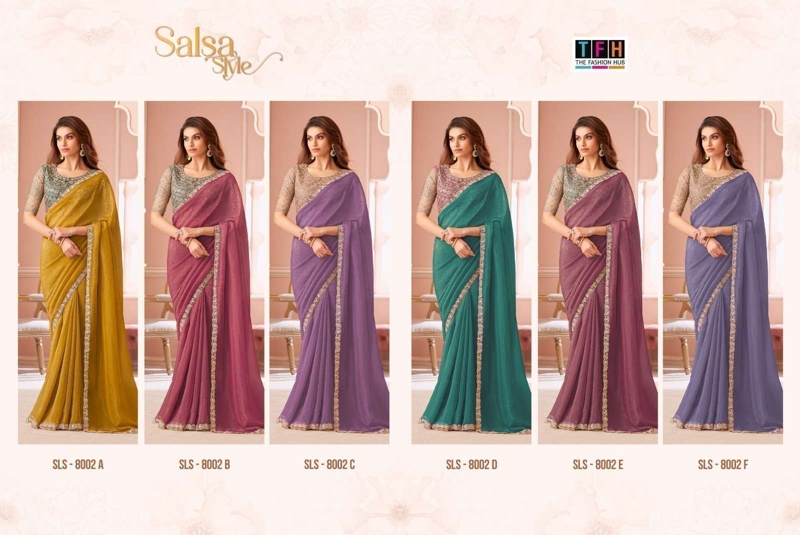 TFH Salsa Style Hits SLS 8002 Colors Party Wear Georgette Saree Collection Surat