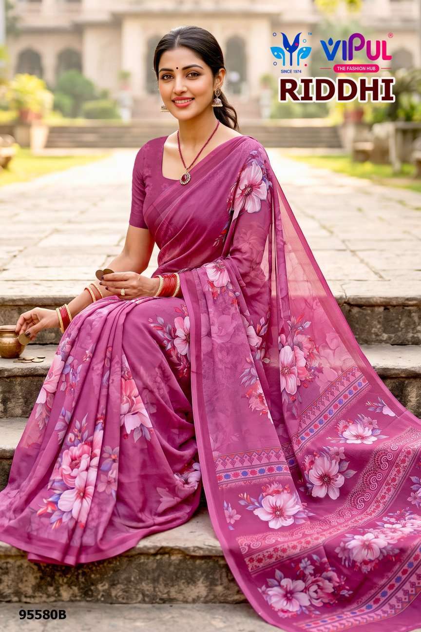 Vipul Saree Riddhi Vol 22 95580 Colors Daily Wear Saree Collection Exporters