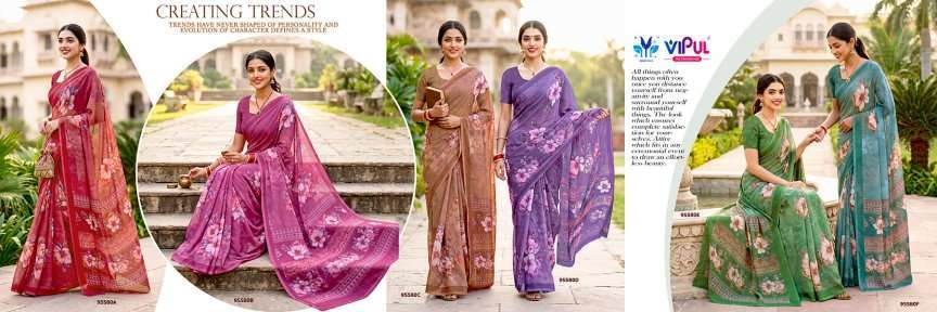 Vipul Saree Riddhi Vol 22 95580 Colors Daily Wear Saree Collection Exporters