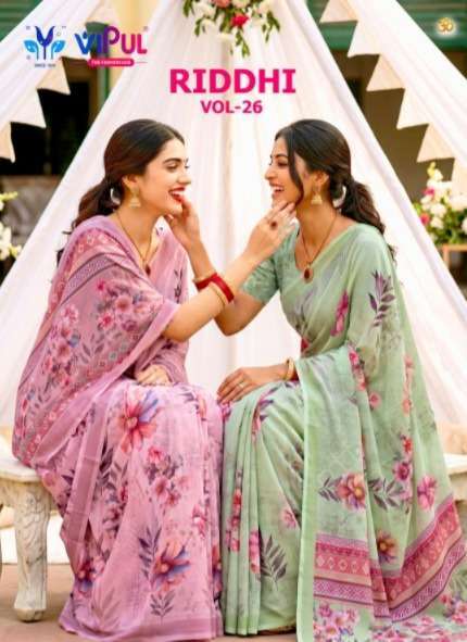 Vipul Saree Riddhi Vol 26 95625 Colors New Saree Collection 