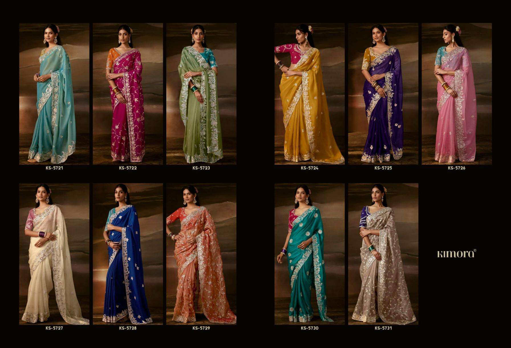 kimora chandrima traditional zari organza exclusive designer sarees catalog collection