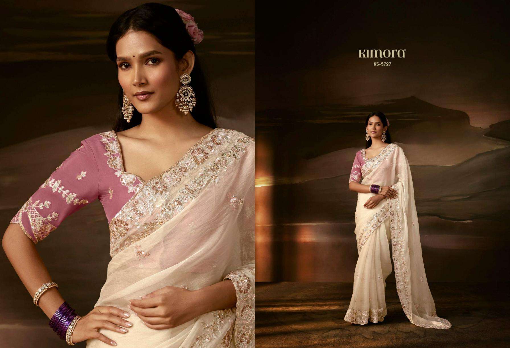 kimora chandrima traditional zari organza exclusive designer sarees catalog collection